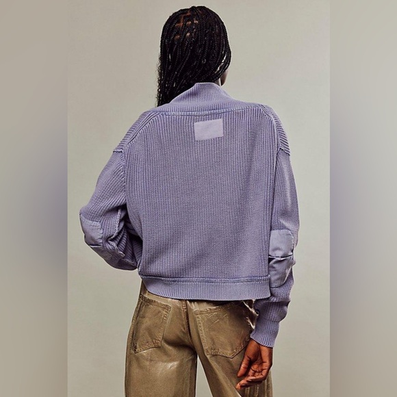 Free People We The Free Worn Thru Surplus Cardi Sweater Heavenly Lavender XL nwt - Picture 2 of 8